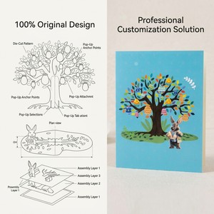 3D Easter Greeting Card Handmade <b>Paper</b> Pop Up Card Custom Printed Holiday Gift for Kids Party - Product Image 4
