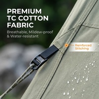 Abri gonflable personnalisé en coton TC vert de 6 m² avec auvent pare-soleil, tente à ouverture rapide