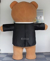 Costume gonflable d'ours en peluche de 2M/2.6M, robe de fête de mariage en fourrure avec cravate, costume de mascotte d'ours géant pour adulte
