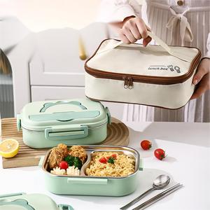 Kotak Makan Siang 2023 dari Stainless Steel, Terisolasi, Wadah Makanan Besar untuk Anak-Anak dan Dewasa, Kotak Salad Plastik dengan Mangkuk Sup - Product Image 1