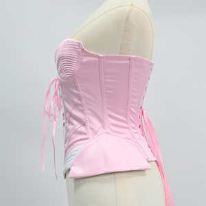 Encantador Top Corsé sin Tirantes con Escote Corazón, Diseño de Contraste y Empalmes, Acolchado, con Varillas para Moldear la Cintura, para Cosplay y Sesiones de Fotos de Estilo Dulce - Product Image 2