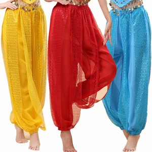 Pantalon de <span class=keywords><strong>danse</strong></span> orientale Ecowalson pour femmes adultes, costume de <span class=keywords><strong>danse</strong></span> <span class=keywords><strong>folklorique</strong></span> indienne, pantalon d'entraînement pour filles adultes - Product Image 2