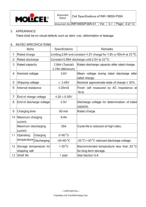 CALH Yüksek Hızlı Deşarj P28A 3.6V 2800mAh 25A Molicel 18650 Li-ion Pil Lityum İyon Hücreli Piller INR-18650-P28A - Product Image 6