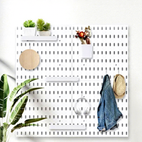 Ensemble de panneaux perforés en plastique sans perçage avec accessoires, support mural de rangement et présentoir, organisateur d'outils pour cuisine, salle de bain, dortoir et décoration