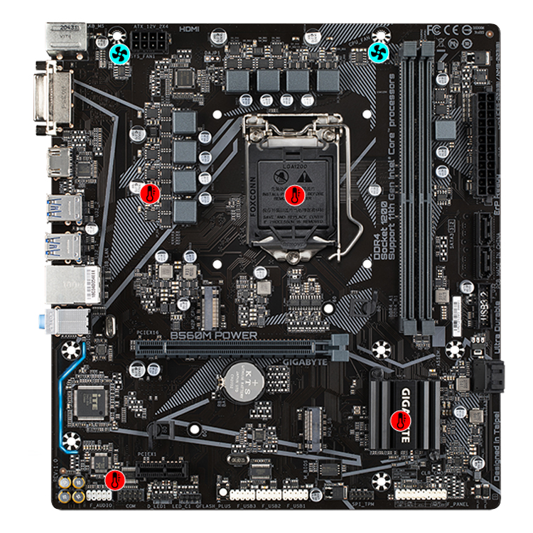 Used GIGABYTE B560M POWER マザーボード Intel Core i5 11400対応 LGA