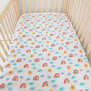 Draps de berceau en mousseline de coton bambou biologique personnalisés respirants pour mini-lit de bébé Protecteur de lit de bébé - Product Image 5