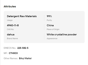 Etil Maltol CAS 4940-11-8 99% Potenciador de Sabor de Grado Alimenticio para Alimentos y Bebidas - Product Image 6