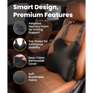 Coussin de soutien lombaire pour chaise de bureau et voiture, soulagement des douleurs dorsales, amélioration de la posture, housse en maille avec double sangle réglable - Product Image 2