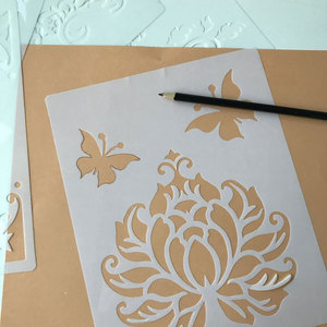 <span class=keywords><strong>Stencil</strong></span> in PVC Riutilizzabili per Decorazione Casa, Modelli Artistici Fai-da-Te per Pittura - Product Image 3
