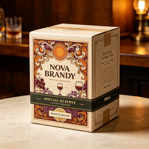 Boîte cadeau personnalisée haut de gamme imprimée offset pour Veritas Brandy vieilli, expédition rapide en 72h, emballage anti-écrasement en carton pour bouteille de spiritueux ou de vin - Product Image 3