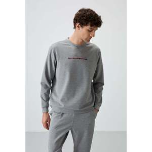 Conjunto Deportivo para Hombre en Algodón Gris Melange, Grueso, Suave, Texturizado, con Estampado - 85239 - Gb melange/gb melange - Product Image 5