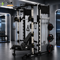 SK Powerlifting Rack Combo : Appareil d'entraînement fonctionnel, Smith Machine, Machine à câbles, Barre de traction, Équipement de force commercial, Ensemble de salle de sport professionnel