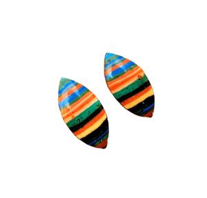 Natural <b>Rainbow</b> Calsilica Loose Gemstone Smooth Marquise Shape Colorful Flat Back Genuine Stone Cabochons - Product Image 1