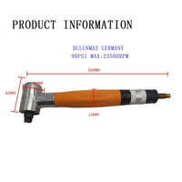 90 °   Stylo de polissage pneumatique angulaire |   Finition industrielle des moules et des métaux |   Poignée ergonomique compacte pour un meulage de précision
