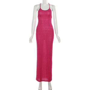 Nuovissimi Abiti Estivi Senza Maniche Sexy ed Eleganti con Schiena Scoperta e Lacci, Vestiti Casual Lunghi da <span class=keywords><strong>Donna</strong></span> - Product Image 3