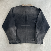 Veste en jean brodée sur mesure OEM des fabricants Veste Detroit en toile de canard vieilli lourd pour hommes