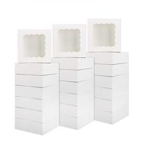 Boîtes de boulangerie avec fenêtre, boîtes à friandises en carton blanc pour biscuits, pâtisserie, biscuits, fraises, macarons