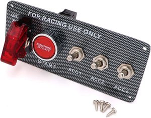 DaierTek Bảng Công Tắc Đánh Lửa Xe Đua Chống Nước Bằng Nhôm DC 12V 24V 4 Công Tắc Bật Tắt Công Tắc Nút Nhấn Khởi Động Động Cơ Cho Xe Hơi - Product Image 3