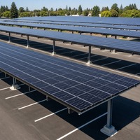 Système de montage solaire commercial haute résistance en forme de T, support de carport en aluminium et acier au carbone, montage au sol