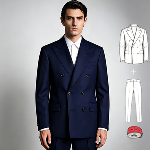 Costume d'affaires sur mesure de luxe <span class=keywords><strong>en</strong></span> tissu 100 % <span class=keywords><strong>laine</strong></span> respirant, de haute qualité, taille et couleur personnalisées, 2 pièces, <span class=keywords><strong>blazer</strong></span> pour <span class=keywords><strong>homme</strong></span> - Product Image 1