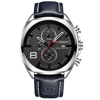Montres pour hommes originales Curren 8324, bracelets en cuir, montre chronographe à quartz classique pour hommes, marque de luxe, montres pour hommes
