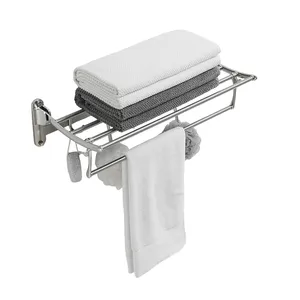 Brushed Nickel Wall Mounted Latest Fashion Design Bath Towel Bar Hotel Bathroom Accessories Set Towel Rack