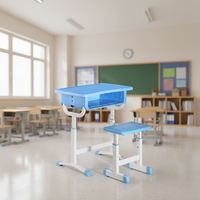 Ensemble de bureau pour commande en gros, qualité testée, bureau et chaise pour étudiant avec étagère, bureau et chaise d'étudiant légers