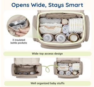 Mochila Pañalera, Bolsa para Bebé con Cambiador Impermeable y Correas para Cochecito, Mochila Pañalera para Mamá y Papá - Product Image 3