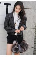 Sac à bandoulière de luxe pour femme en fausse fourrure de renard, sac hobo moelleux à porter sous le bras avec sangle en cuir, sac à main en fausse fourrure écologique