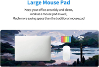 Tapis de souris extra-large personnalisable, style anime, paysage naturel, résistant à l'eau, pour le bureau ou les jeux - En stock