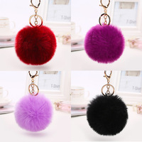 Pom Fur Ball Keychains Pompom Puff Heart avec Balls Bulk Faux Fluffy Furry Fluff Furball Real Poms Rainbow Puffballs Keychain