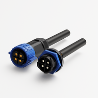 Connecteur d'alimentation M25 à 4 cœurs pour montage sur panneau, 10AWG, résistance 2000V, IP67, mâle-femelle, installable sur site, ensemble circulaire