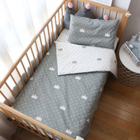 Ensemble de literie pour bébé 3 pièces en coton, linge de lit à motifs de dessins animés, kit de lit bébé pour garçon et fille, taie d'oreiller, housse de couette, drap, taille personnalisée pour enfants