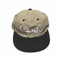 Casquettes de baseball unisexes bicolores en sergé à 5 panneaux, brodées à la main, pour le sport, les activités de plein air et le style urbain, vente en gros OEM personnalisée