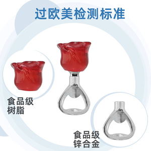 Valentine's Day Red Rose Bottle Opener Silver Metal Beer Opener Indoor Use QRS007B C3 - Product Image 3