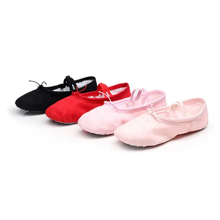 Wholesale Ballet Slipper Shoes Pointe Canvas Split Sole Practice Ballet Dancing Gymnastics Shoes Ballet Flat Slipper Yoga Shoes