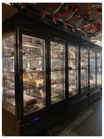 Réfrigérateur vitrine à double porte pour la viande, refroidisseur à viande