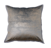 Coussin décoratif Emily Gold Brushed, bleu or, 100 % polyester velours, style moderne et luxueux pour salon, décoration intérieure.