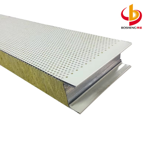 Gran oferta, diseño único, paneles sándwich con cara de Metal de lana de roca, aislamiento <span class=keywords><strong>térmico</strong></span>, pared Interior para almacenes - Product Image 1