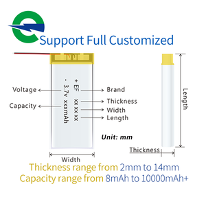 Enerforce แบตเตอรี่103450 1500mAh 1800mAh 2000mAh 3.7V Lipo สำหรับผลิตภัณฑ์ดิจิตอล - Product Image 2