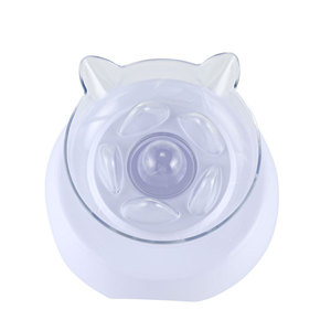 15 tazones inclinados de plástico transparente para comida de gatos, con base redonda y borde inclinado, tazón individual para alimentar a mascotas. - Product Image 4