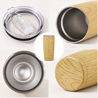 Mug Perjalanan Bambu 20oz dari Supplier, Tumbler Vakum Stainless Steel dengan Tutup Geser Anti Cipratan untuk Kopi, Teh, dan Air