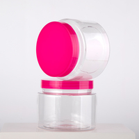 Vente en gros Nouveau design vide de 8oz 150ml 200ml 250ml Beurres corporels pour animaux de compagnie Crème de gommage corporel Pot cosmétique en plastique avec couvercle rose
