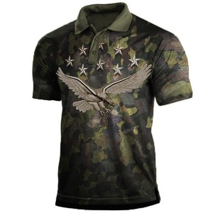 เสื้อโปโลแขนสั้นสีดำลายบล็อกสี รุ่น DF131 PL04 ขายดี พร้อมแผ่นปะลายธงชาติอเมริกันที่แขนเสื้อ สวมใส่สบายทุกฤดู ขายส่ง - Product Image 3