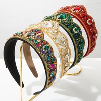 Serre-tête de luxe à strass étincelants, large et vintage, style baroque, pour femme