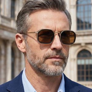 KSL-98413 Lunettes de soleil carrées pour hommes, monture noire, protection UV400, charnières à ressort en plastique et métal pour usage extérieur - Product Image 3