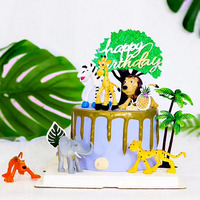 Schöne Tiere Tiger Giraffe Elefant Spielzeug Cake Topper Kinder Geburtstags torte Dekoration