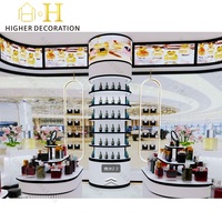 Meubles de boutique de parfums de luxe légers, vitrine à parfums, étagère de présentation en verre trempé, armoire de présentation de parfums