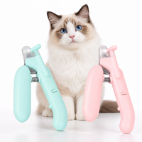 Coupe-ongles pour animaux de compagnie en acier inoxydable avec lumière LED, protection de sécurité intégrée et lime à ongles pour chats et chiens - Conception ergonomique