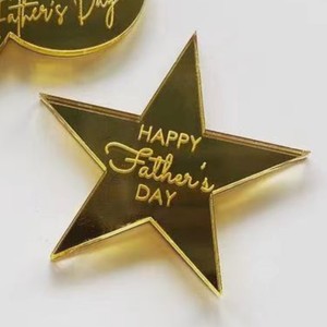 Topper para tarta del Día del Padre, buen papá, te amo, papá, espejo redondo, disco acrílico, decoración para cupcakes - Product Image 4